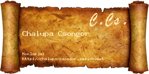 Chalupa Csongor névjegykártya